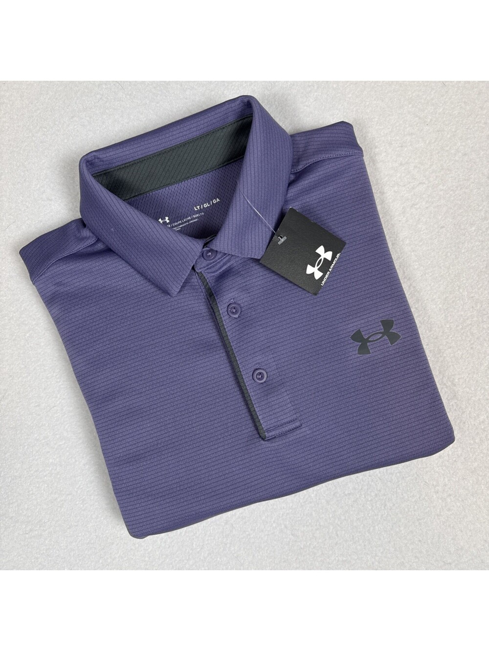 Under Armour Tech Short Sleeve Golf Polo Shirt Purple Men's Large NWT